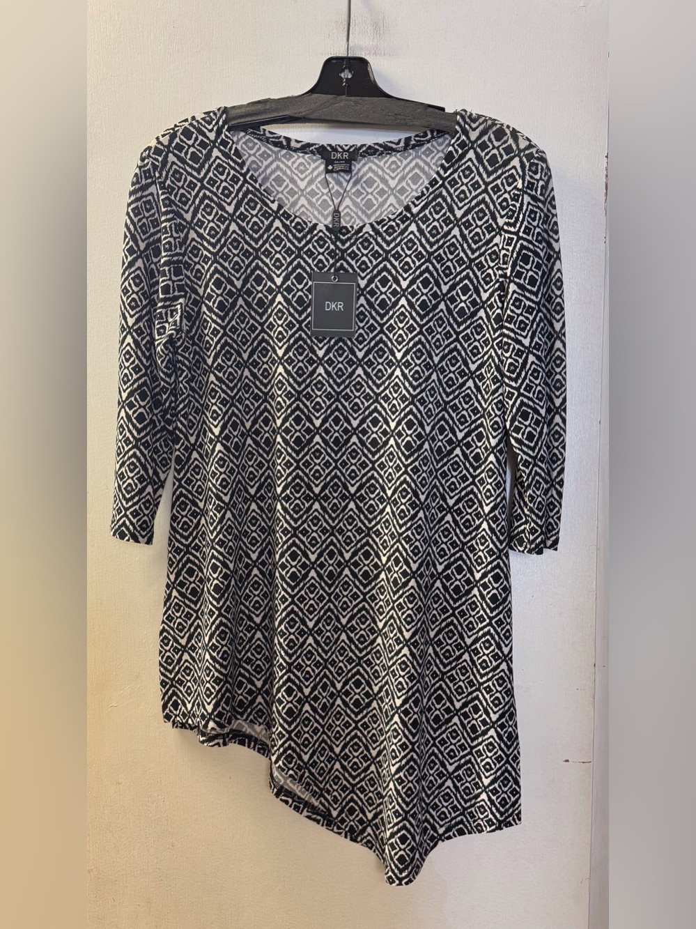 DKR Apparel 3/4 Sleeve Asymmetric Tunic